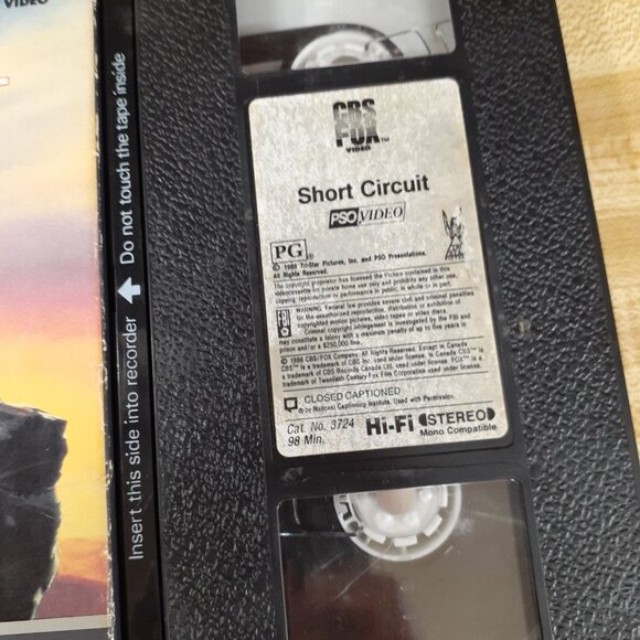 Short Circuit 1986 VHS CBS FOX 80s Sci-Fi Ally Sheedy Fisher Stevens Guttenberg - Picture 7 of 7